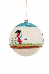 Clementine Hunter Cotton Picking Round Ball Christmas Ornament