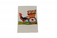 Gooster Hauling Flowers Hand Embroidered Linen Tea Towel