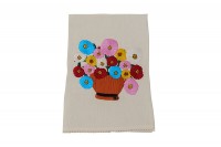 Zinnias, My Favorite Flowers Hand Embroidered Linen Tea Towel